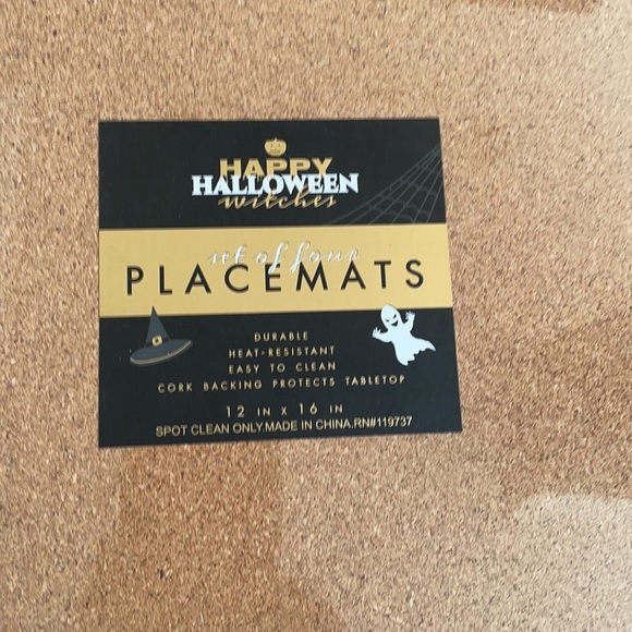 Halloween dog themed placemats set of 4 cork back - Picture 2 of 5